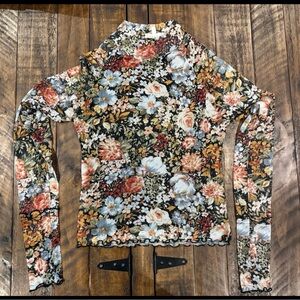 Promesa Multicolor Floral Long Sleeve Blouse